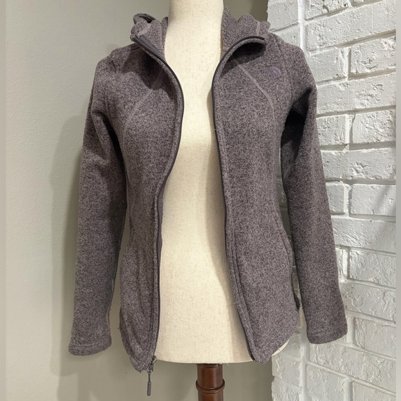 The North Face Jackets & Blazers - North Face Gray Full-Zip Hooded Fleece Jacket